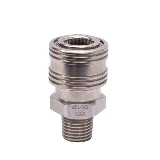 MTM Hydro - MTM Hydro PRIMA Stainless Steel QC Coupler - 1/4" MPT - Daily Driven Supply Co.