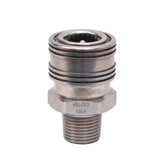 MTM Hydro - MTM Hydro PRIMA Stainless Steel QC Coupler - 3/8" MPT - Daily Driven Supply Co.